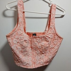 Wild Fable Pink Embellished Crop Tank Top